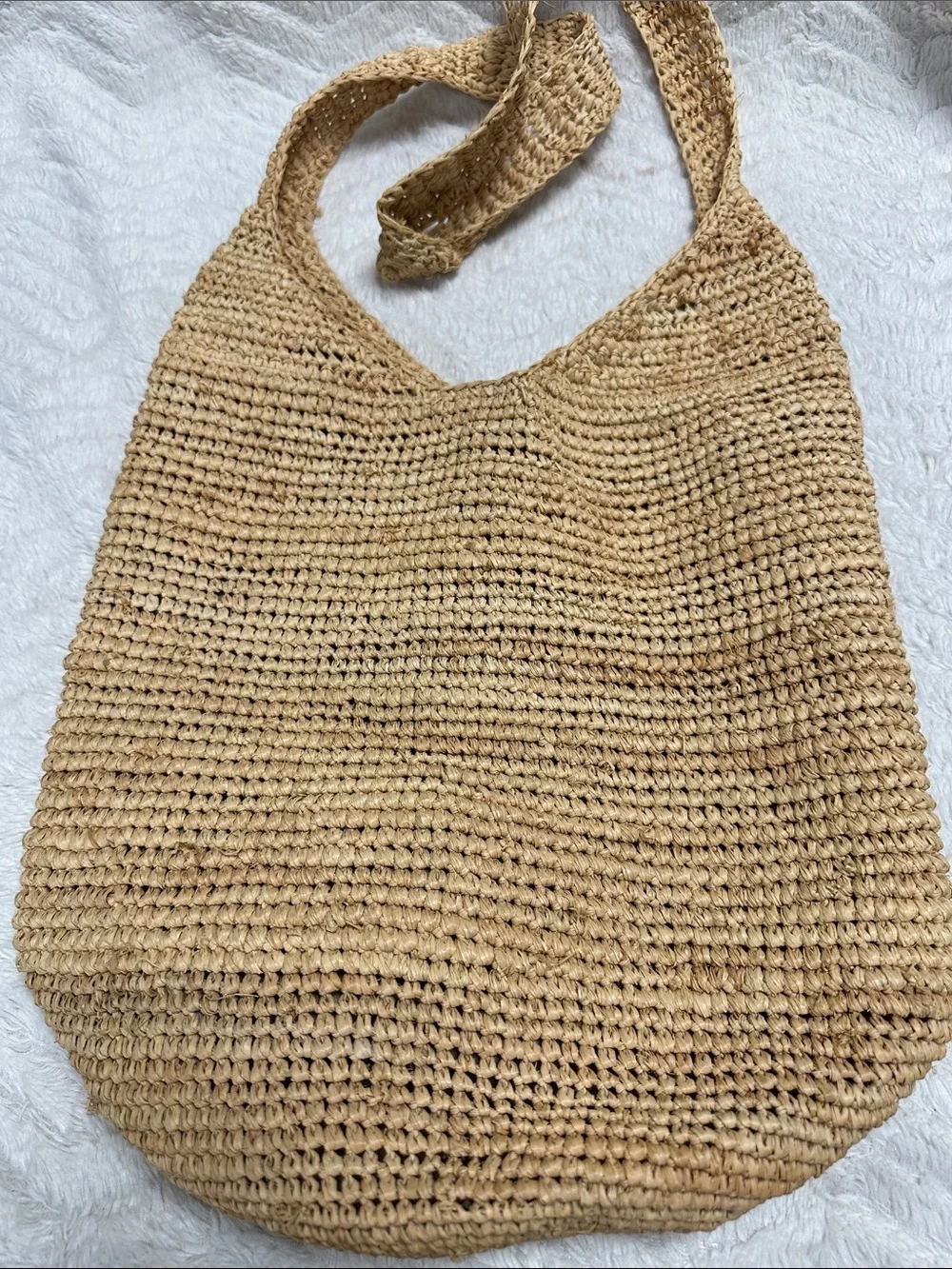 The Toucan Collection New York Vintage straw / Raffia Lined Hobo Bag